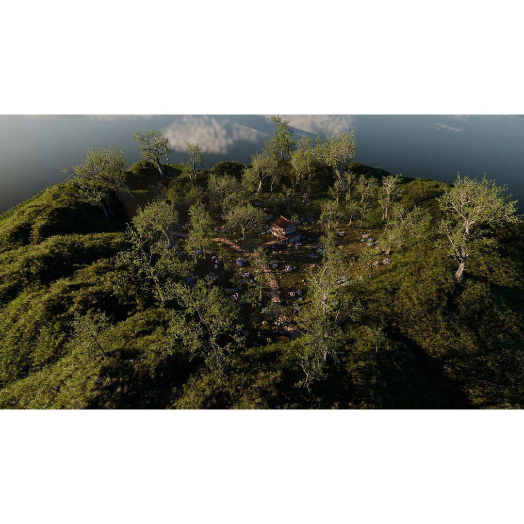 Small Garden Scene 3D Model – Realistic Landscape Asset for Blender - View 13