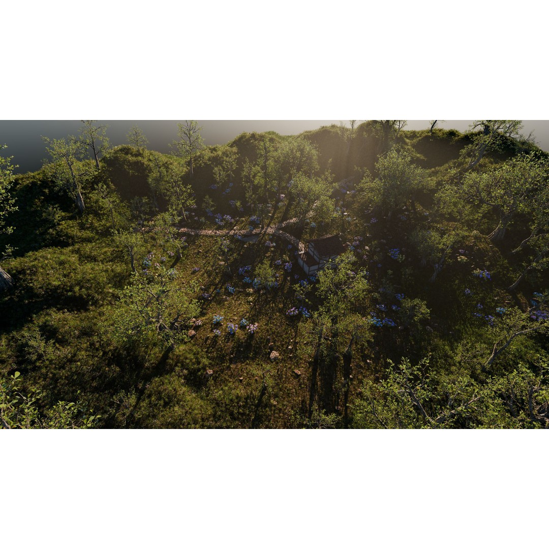 Small Garden Scene 3D Model – Realistic Landscape Asset for Blender - View 14