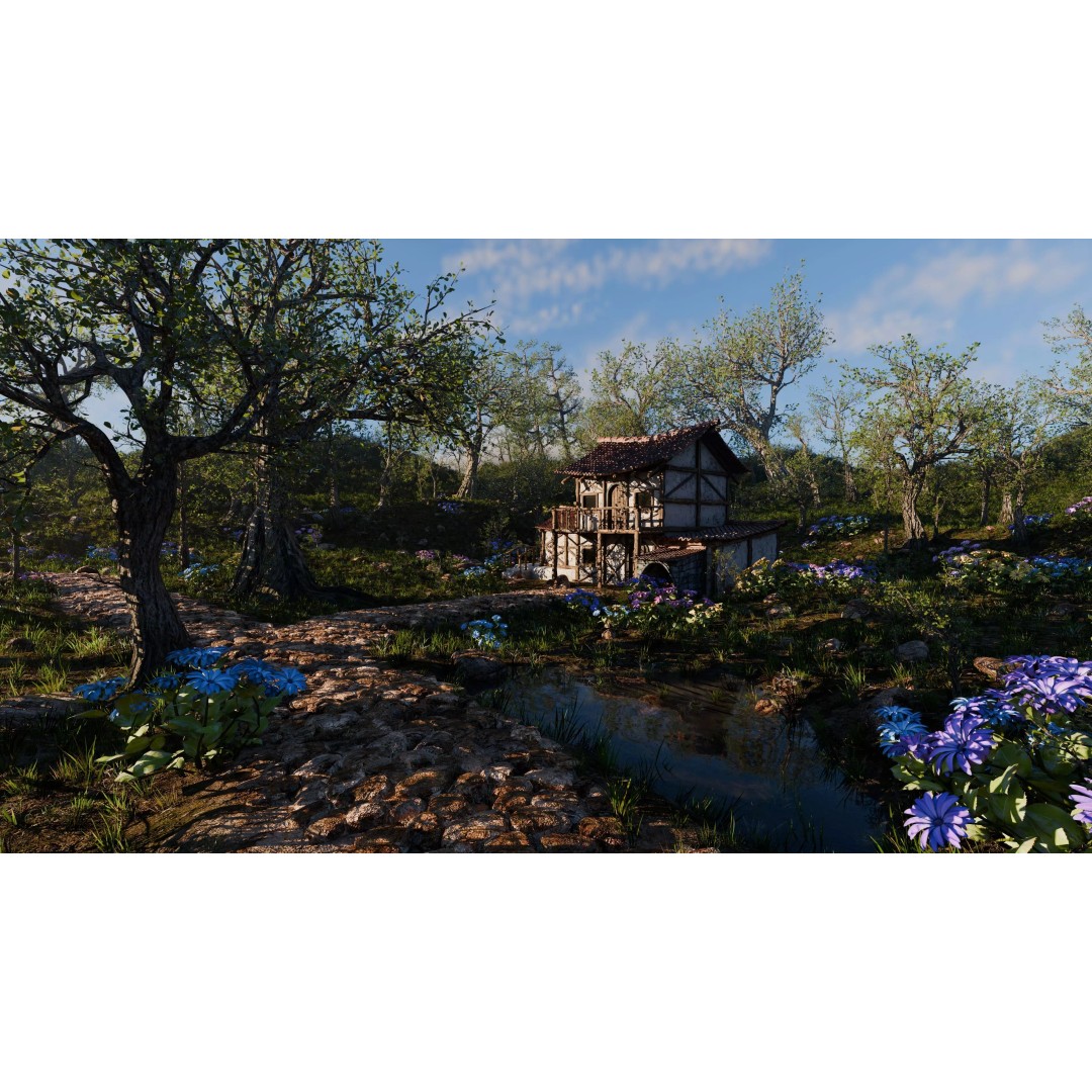 Small Garden Scene 3D Model – Realistic Landscape Asset for Blender - View 2