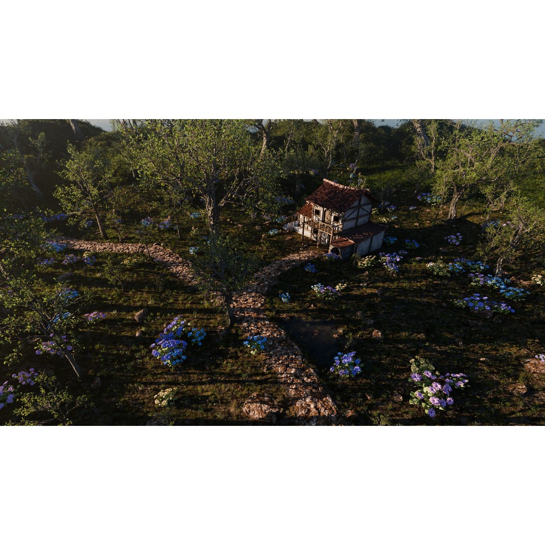 Small Garden Scene 3D Model – Realistic Landscape Asset for Blender - View 8