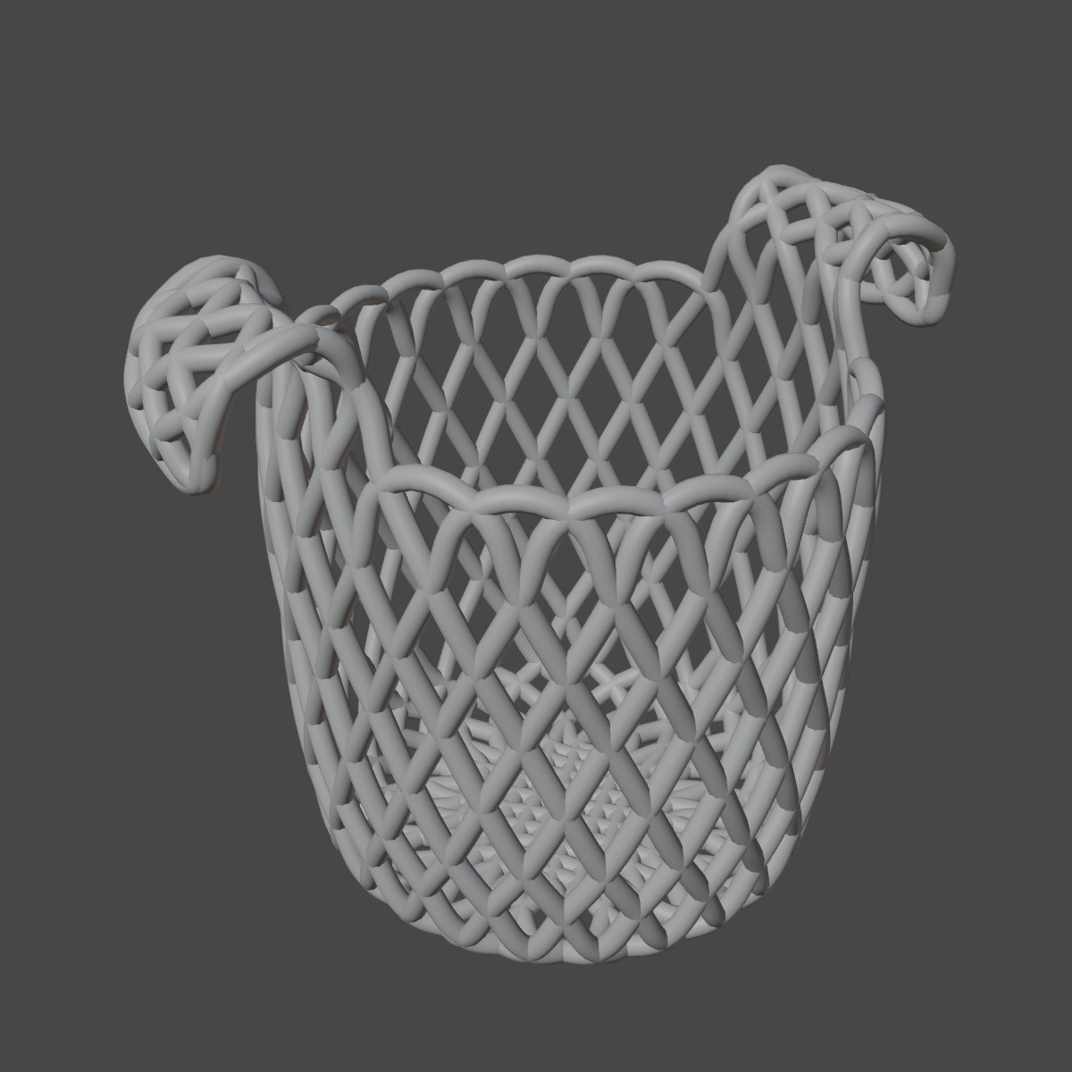 Wicker Basket B 03 - Mid-Poly 3D Model - View 10