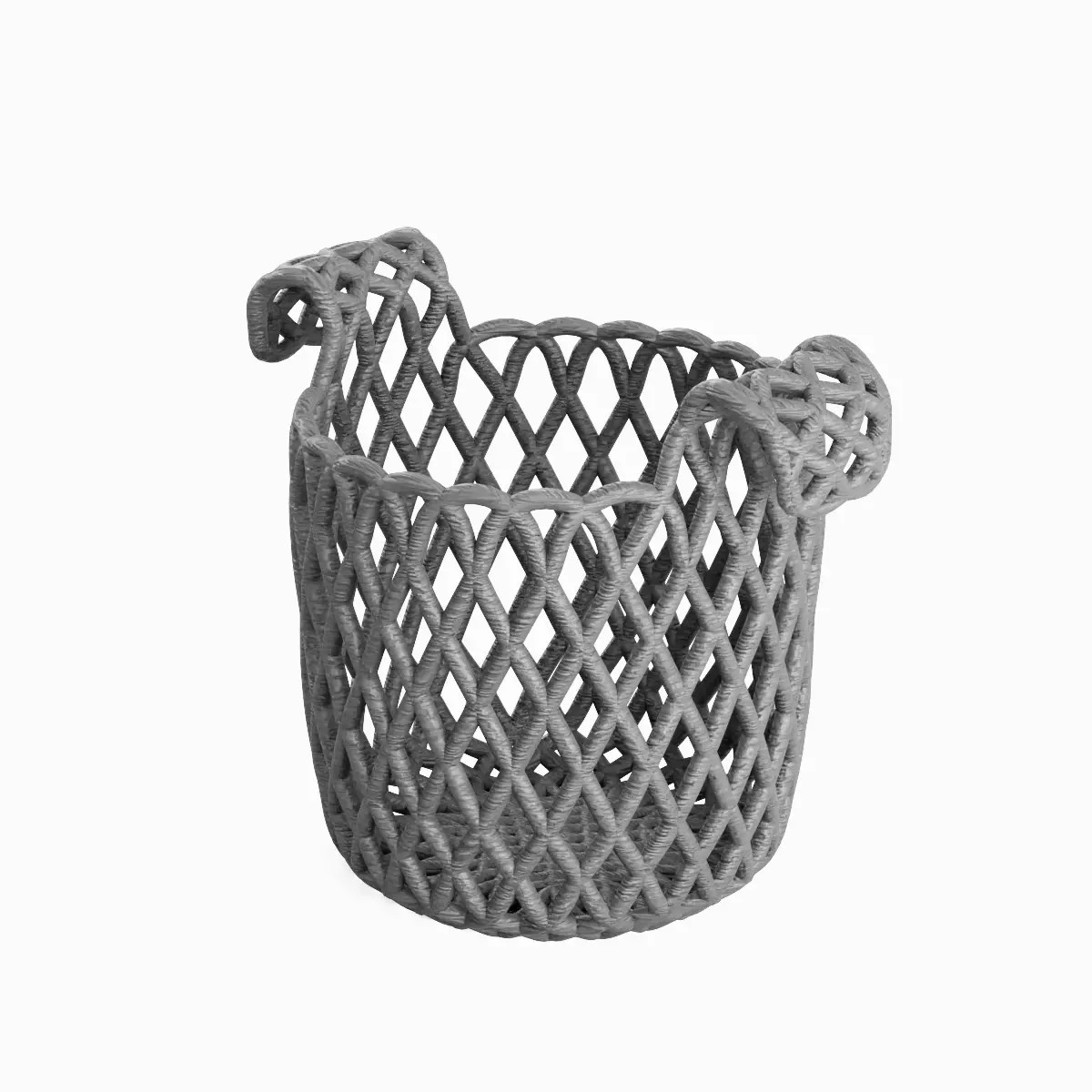 Wicker Basket B 03 - Mid-Poly 3D Model - View 2