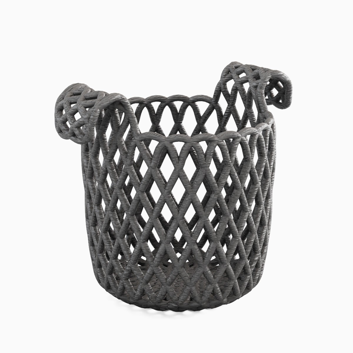 Wicker Basket B 03 - Mid-Poly 3D Model - View 4