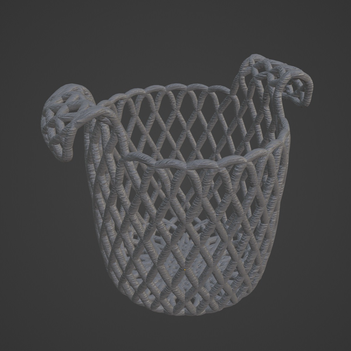 Wicker Basket B 03 - Mid-Poly 3D Model - View 8