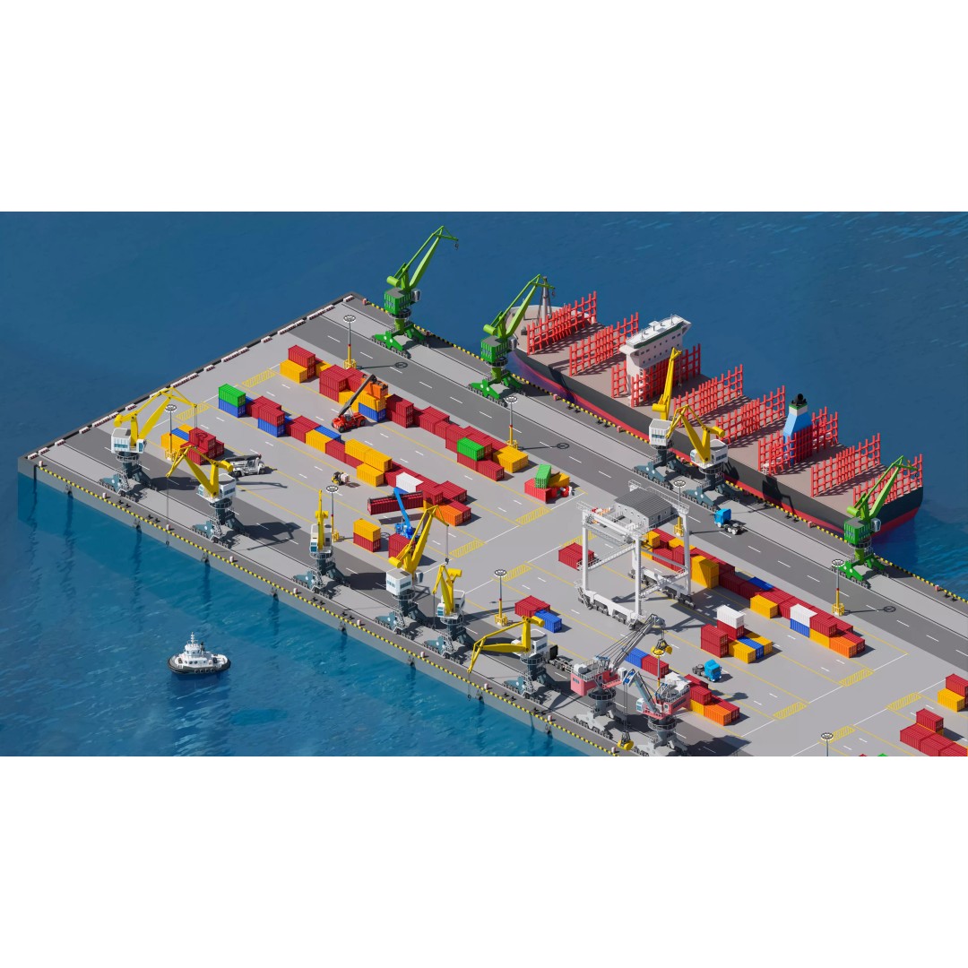 Port 3D Model – Low Poly Industrial Assets for Game Development - View 13