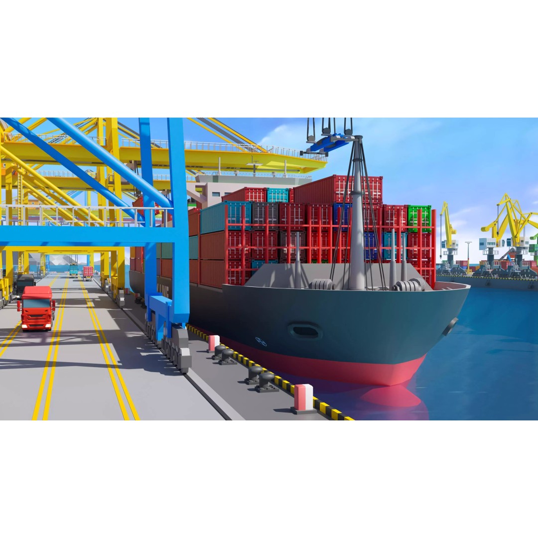 Port 3D Model – Low Poly Industrial Assets for Game Development - View 34