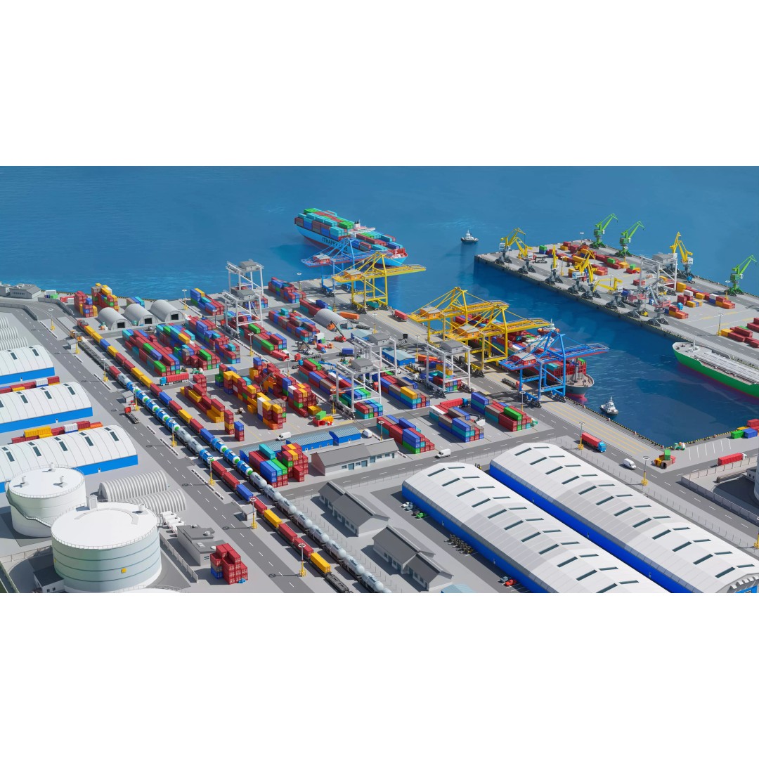 Port 3D Model – Low Poly Industrial Assets for Game Development - View 37