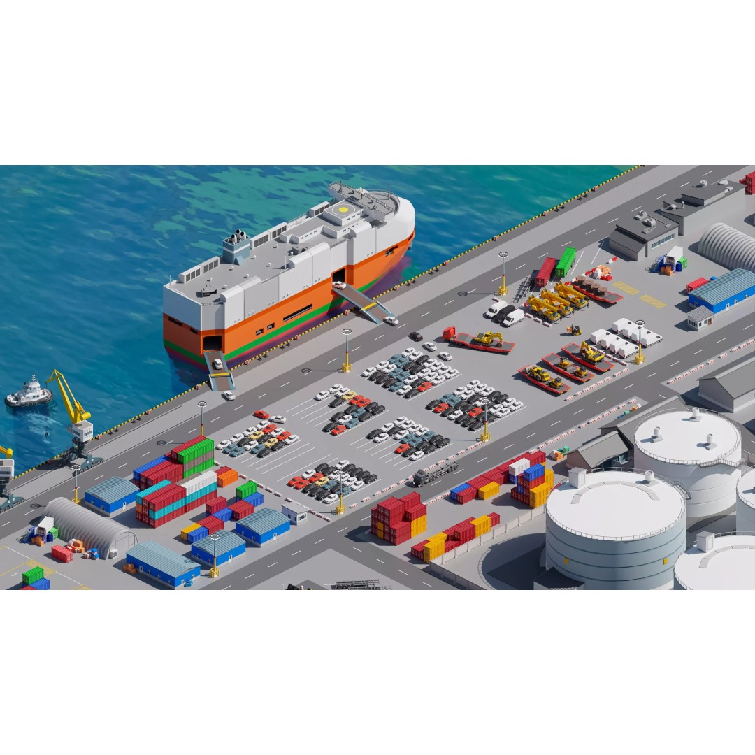 Port 3D Model – Low Poly Industrial Assets for Game Development - View 38