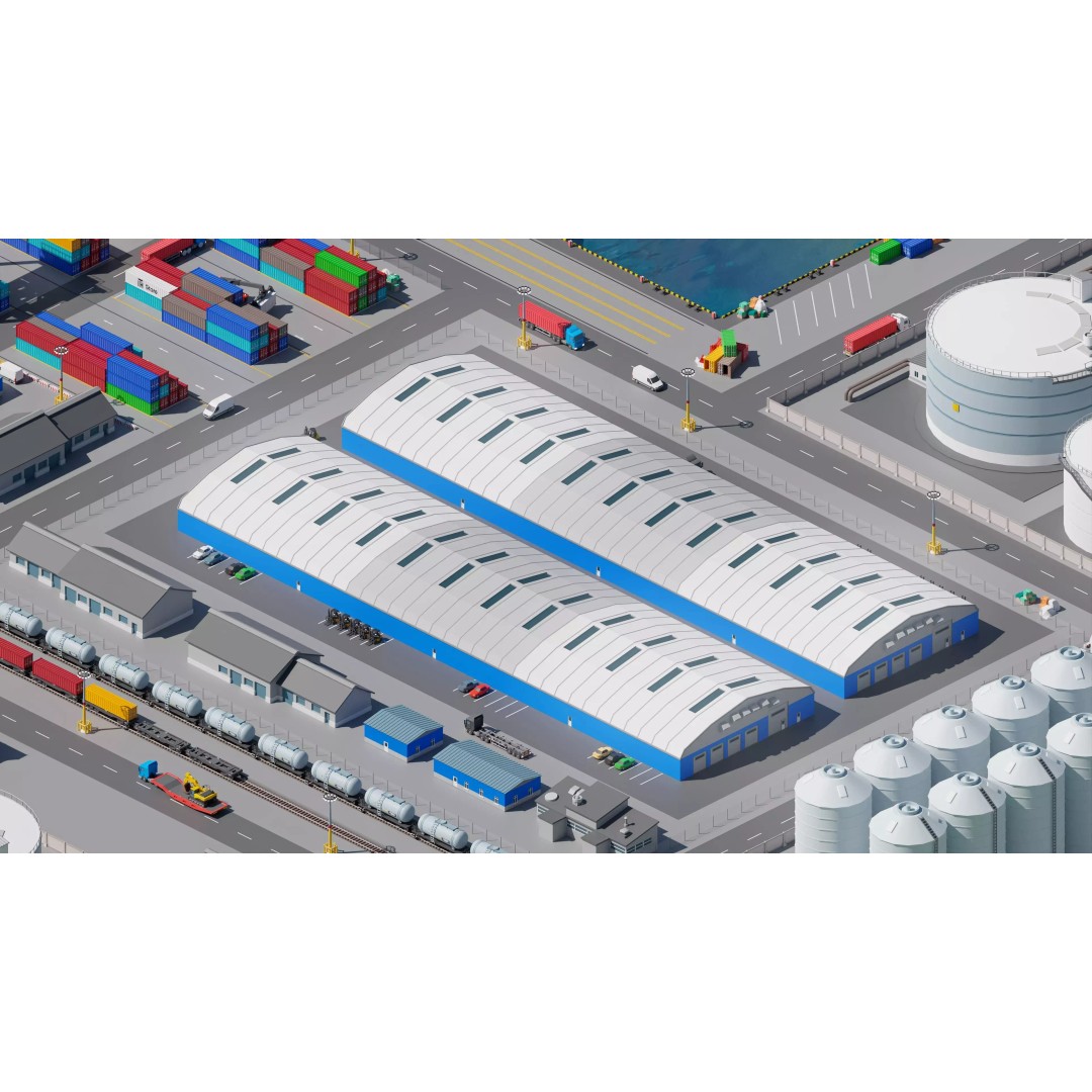 Port 3D Model – Low Poly Industrial Assets for Game Development - View 40