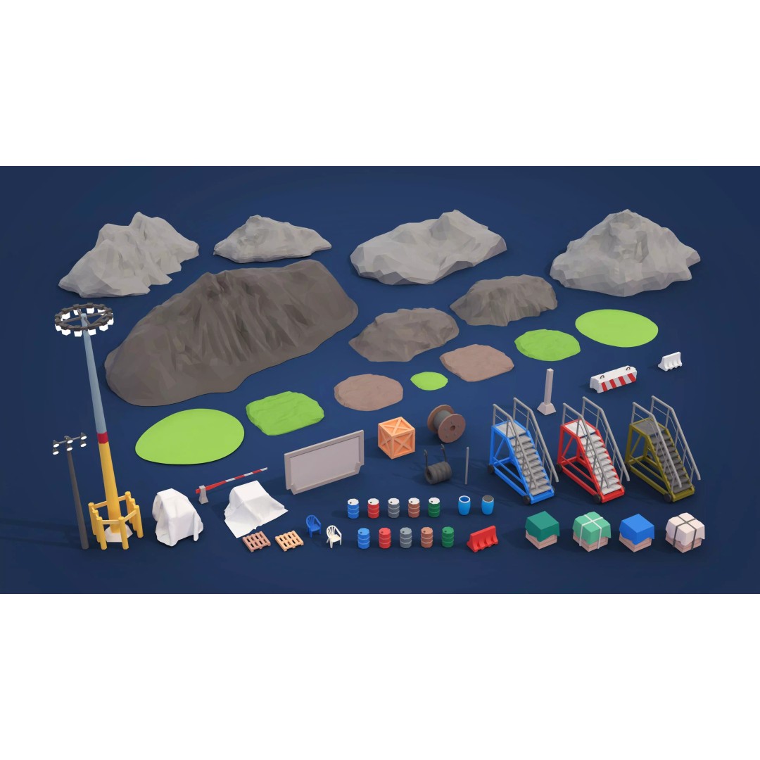 Port 3D Model – Low Poly Industrial Assets for Game Development - View 45