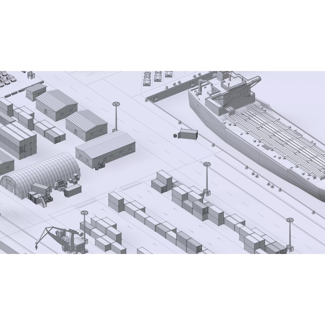 Port 3D Model – Low Poly Industrial Assets for Game Development - View 55