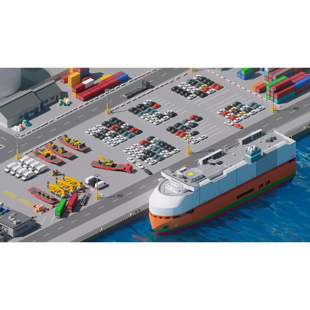 Port 3D Model – Low Poly Industrial Assets for Game Development - View 9
