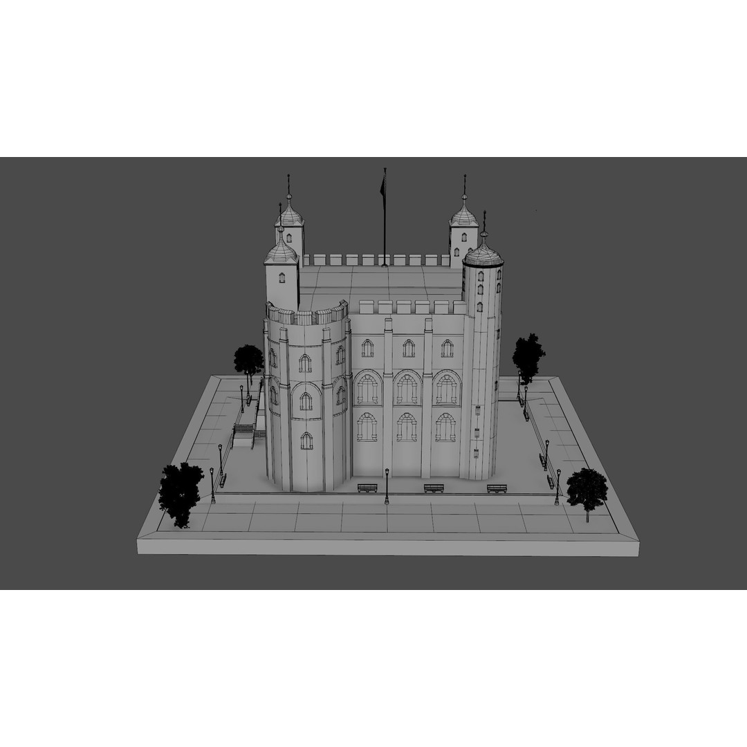 Tower of London 3D Model – Historic Landmark, FBX, OBJ, Blender Formats