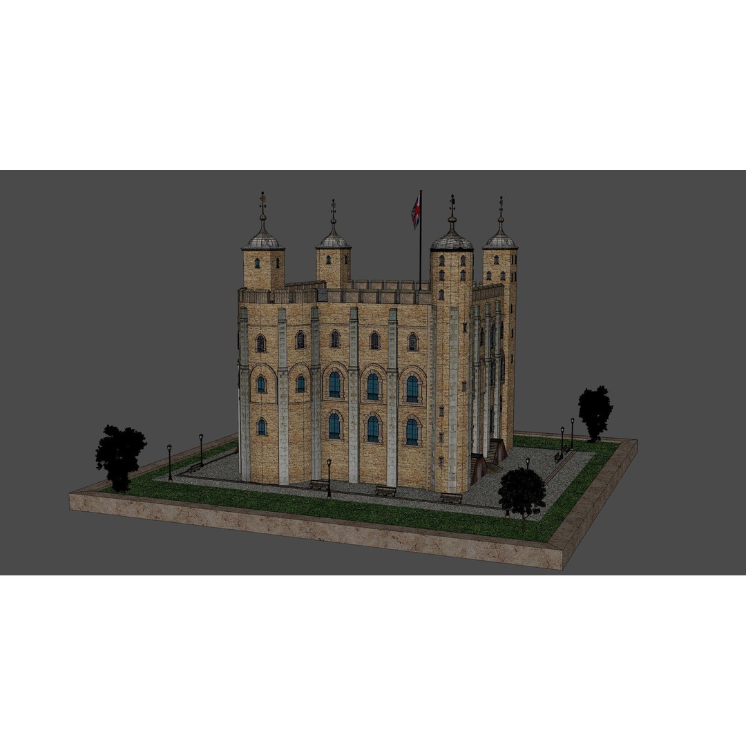 Tower of London 3D Model – Historic Landmark, FBX, OBJ, Blender Formats - View 10