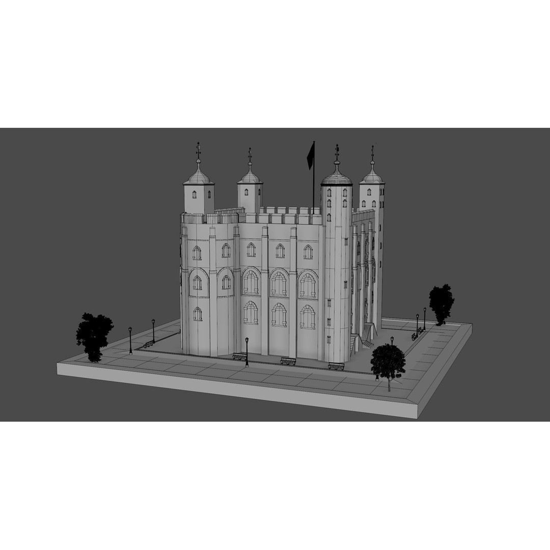 Tower of London 3D Model – Historic Landmark, FBX, OBJ, Blender Formats - View 11