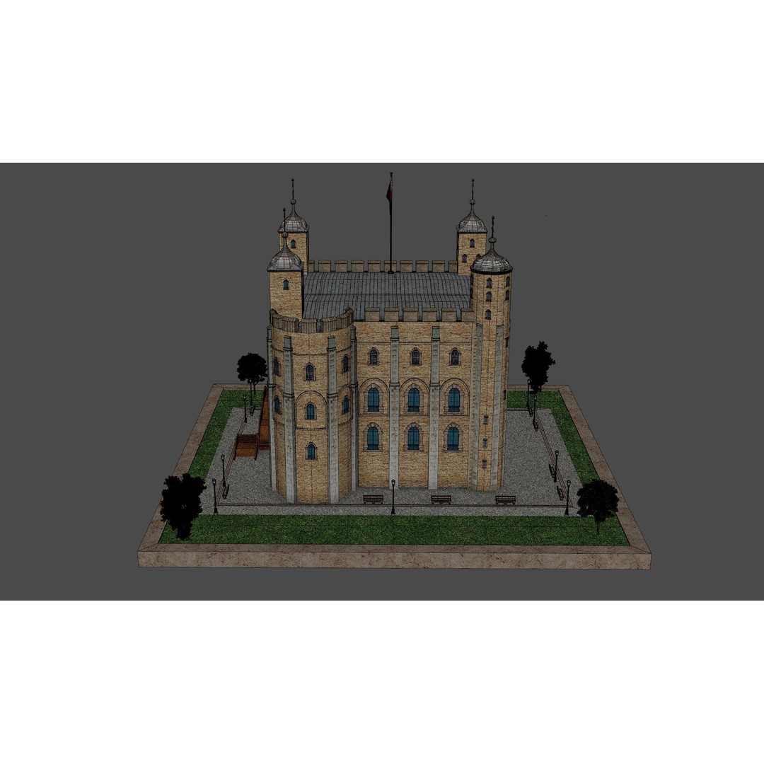 Tower of London 3D Model – Historic Landmark, FBX, OBJ, Blender Formats - View 13
