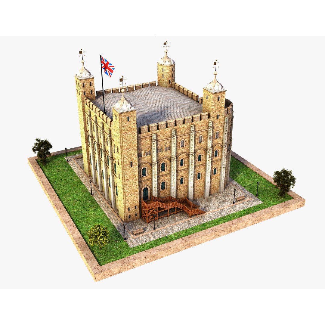 Tower of London 3D Model – Historic Landmark, FBX, OBJ, Blender Formats - View 4
