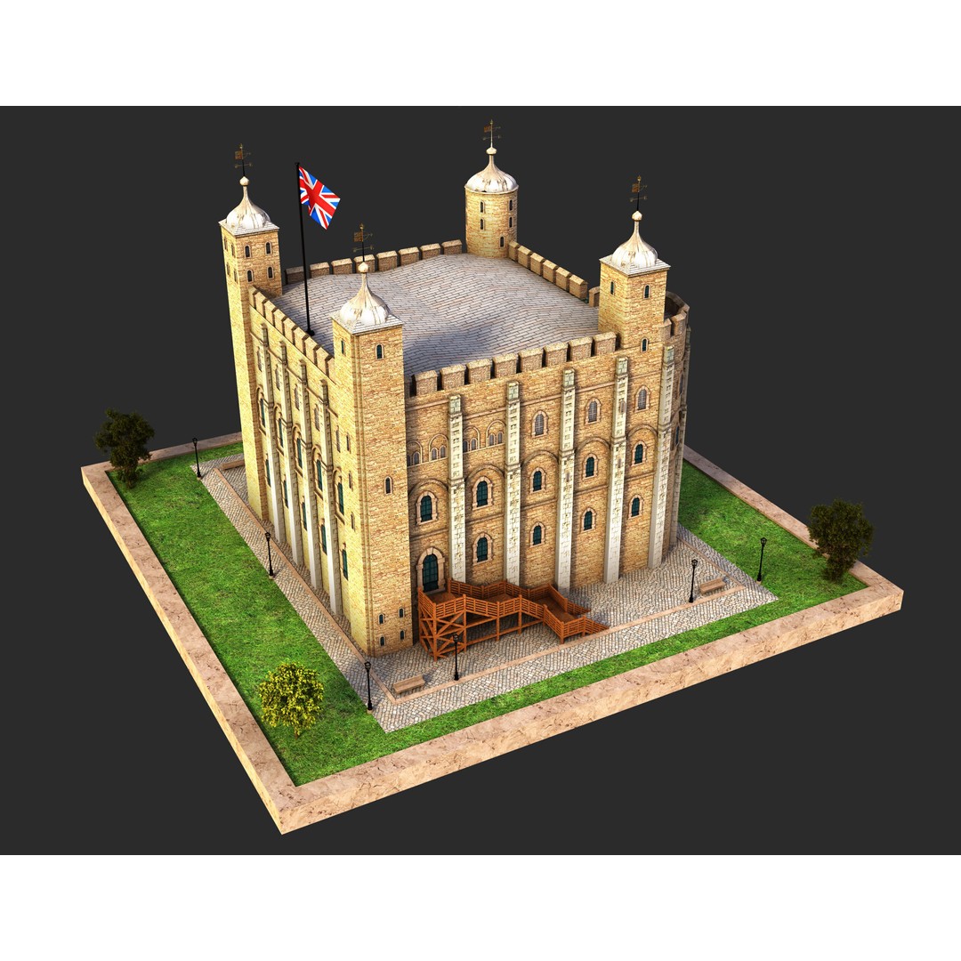 Tower of London 3D Model – Historic Landmark, FBX, OBJ, Blender Formats - View 5