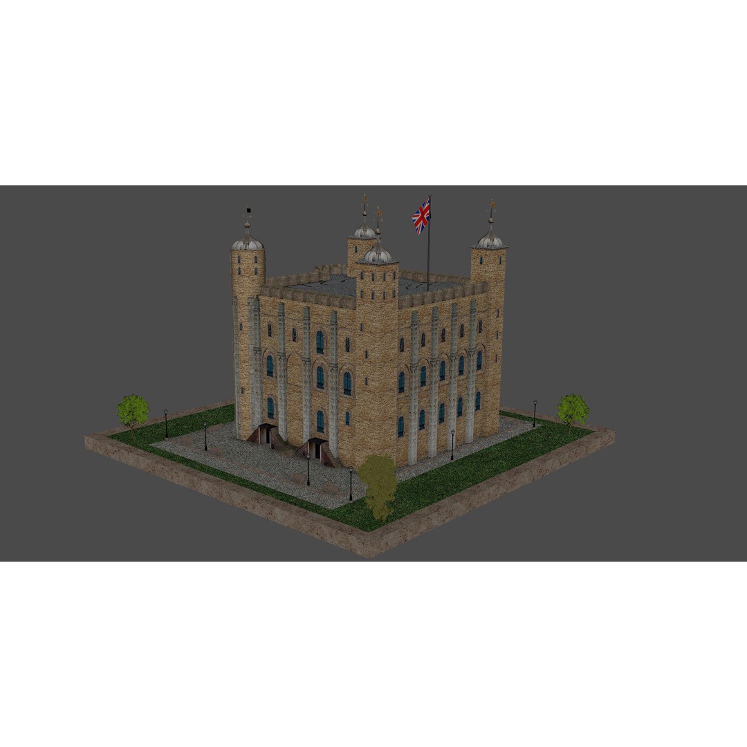 Tower of London 3D Model – Historic Landmark, FBX, OBJ, Blender Formats - View 6