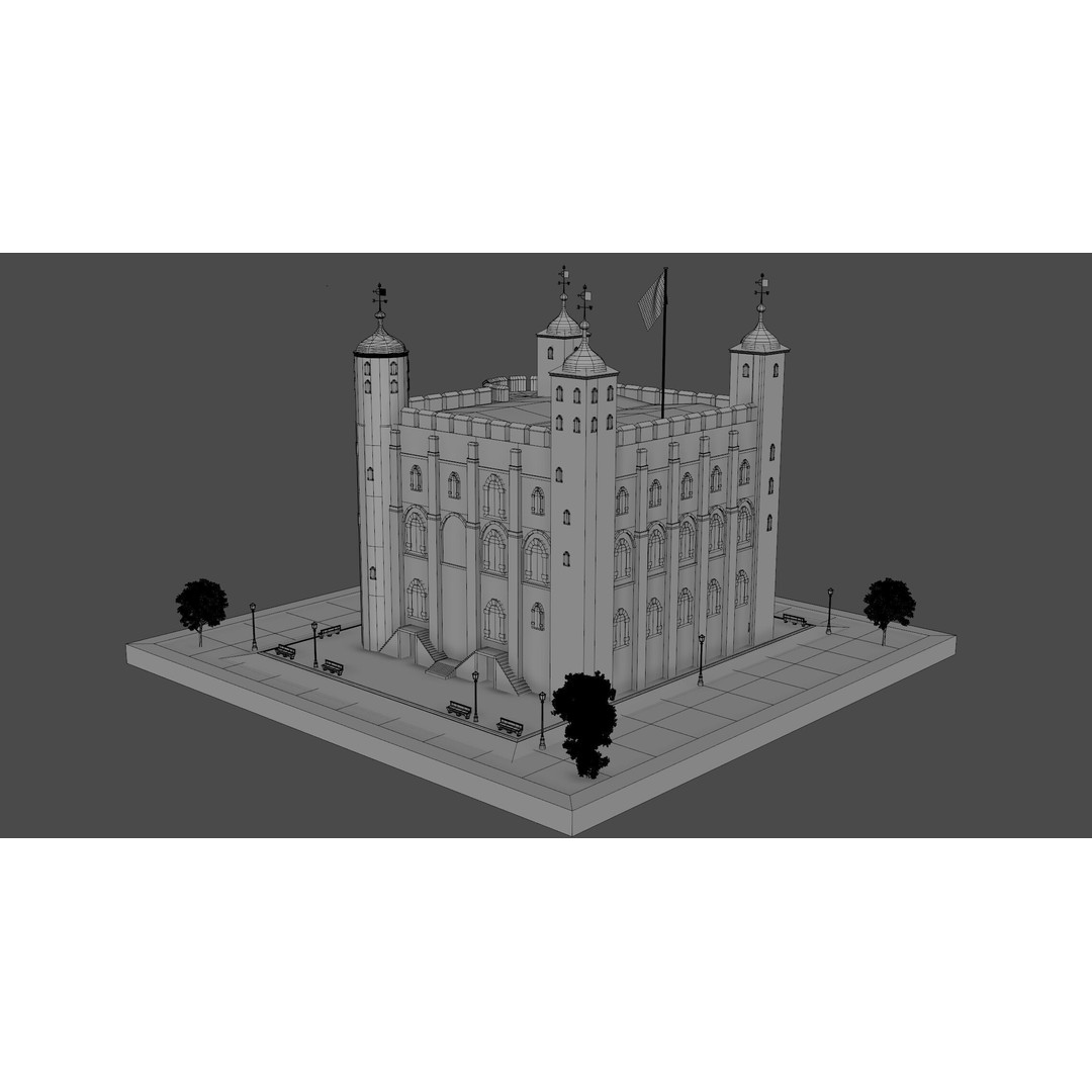 Tower of London 3D Model – Historic Landmark, FBX, OBJ, Blender Formats - View 7