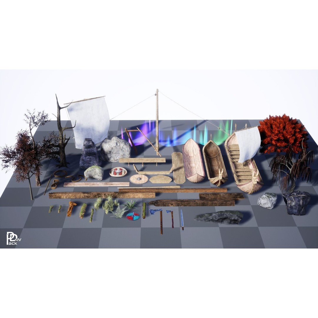 Viking Environment 3D Model – Realistic Low-Poly Asset Package, FBX