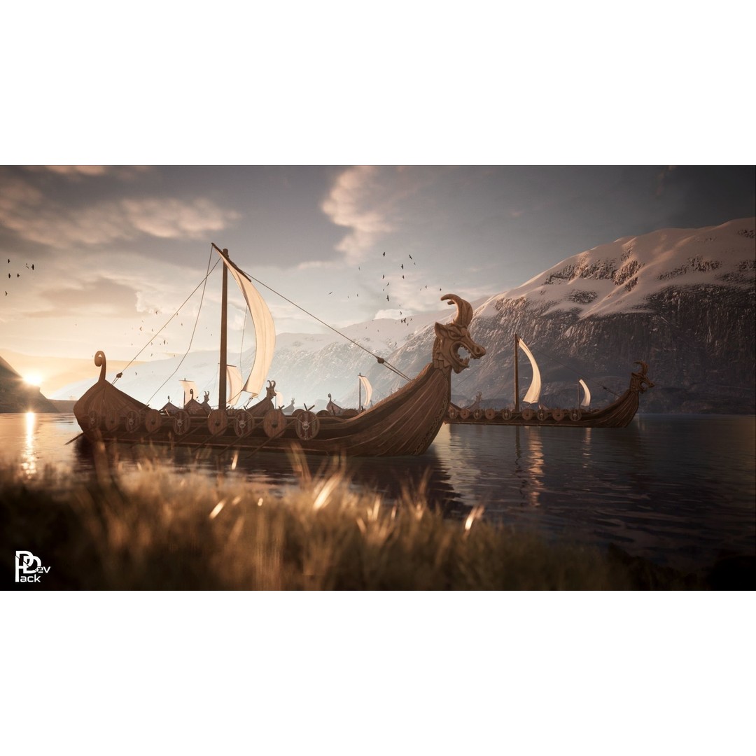 Viking Environment 3D Model – Realistic Low-Poly Asset Package, FBX - View 4