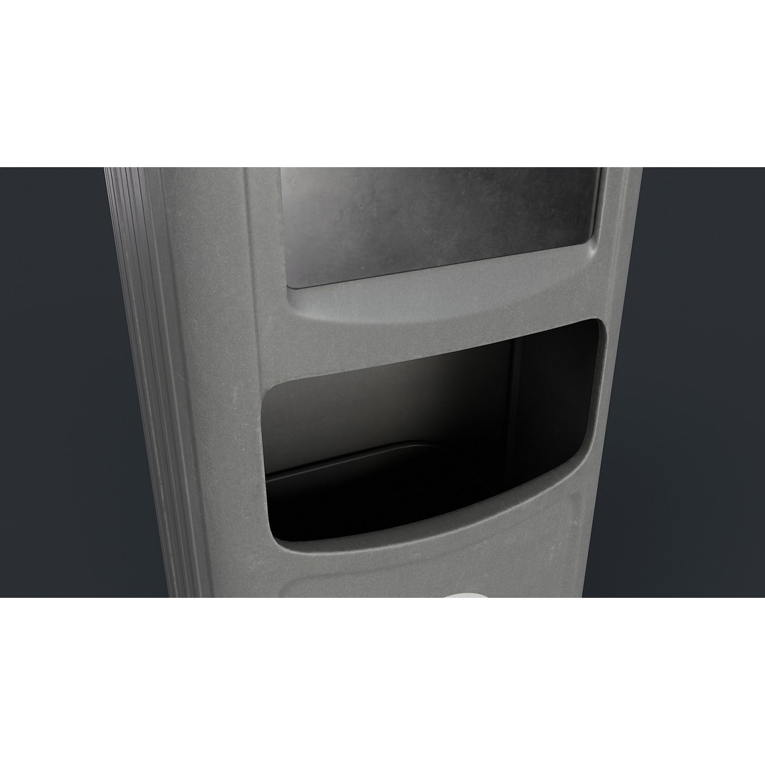 Street Trash Can 3D Model – Low Poly Game-Ready PBR Asset, FBX - View 12