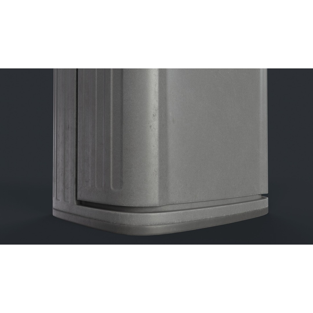 Street Trash Can 3D Model – Low Poly Game-Ready PBR Asset, FBX - View 14