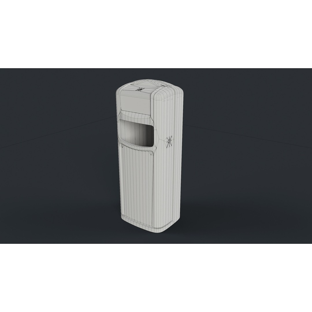 Street Trash Can 3D Model – Low Poly Game-Ready PBR Asset, FBX - View 24