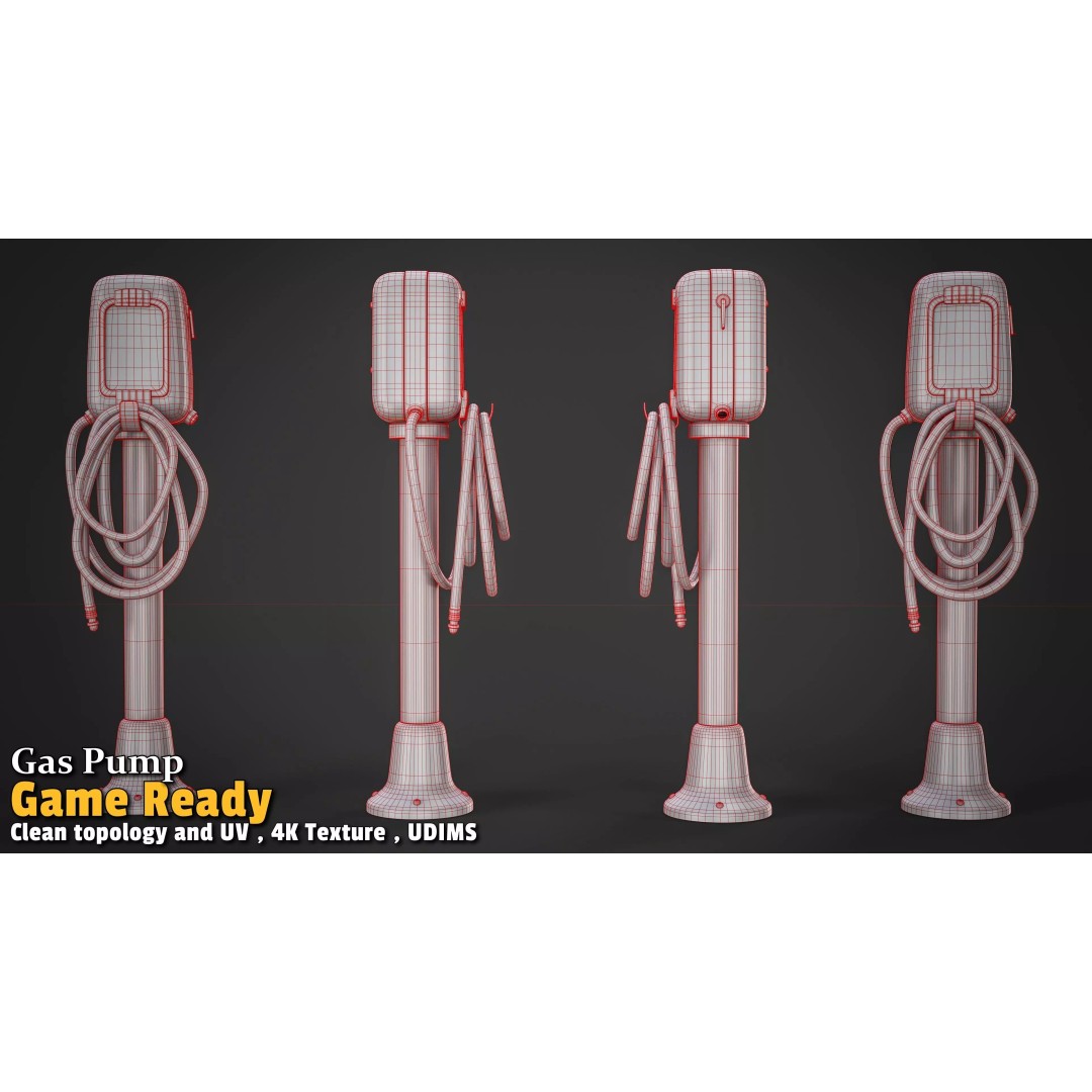 Retro Gas Station 3D Model – Low Poly PBR Asset for Games - View 12