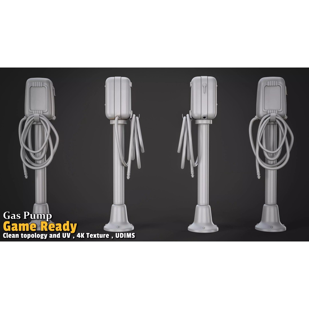 Retro Gas Station 3D Model – Low Poly PBR Asset for Games - View 13