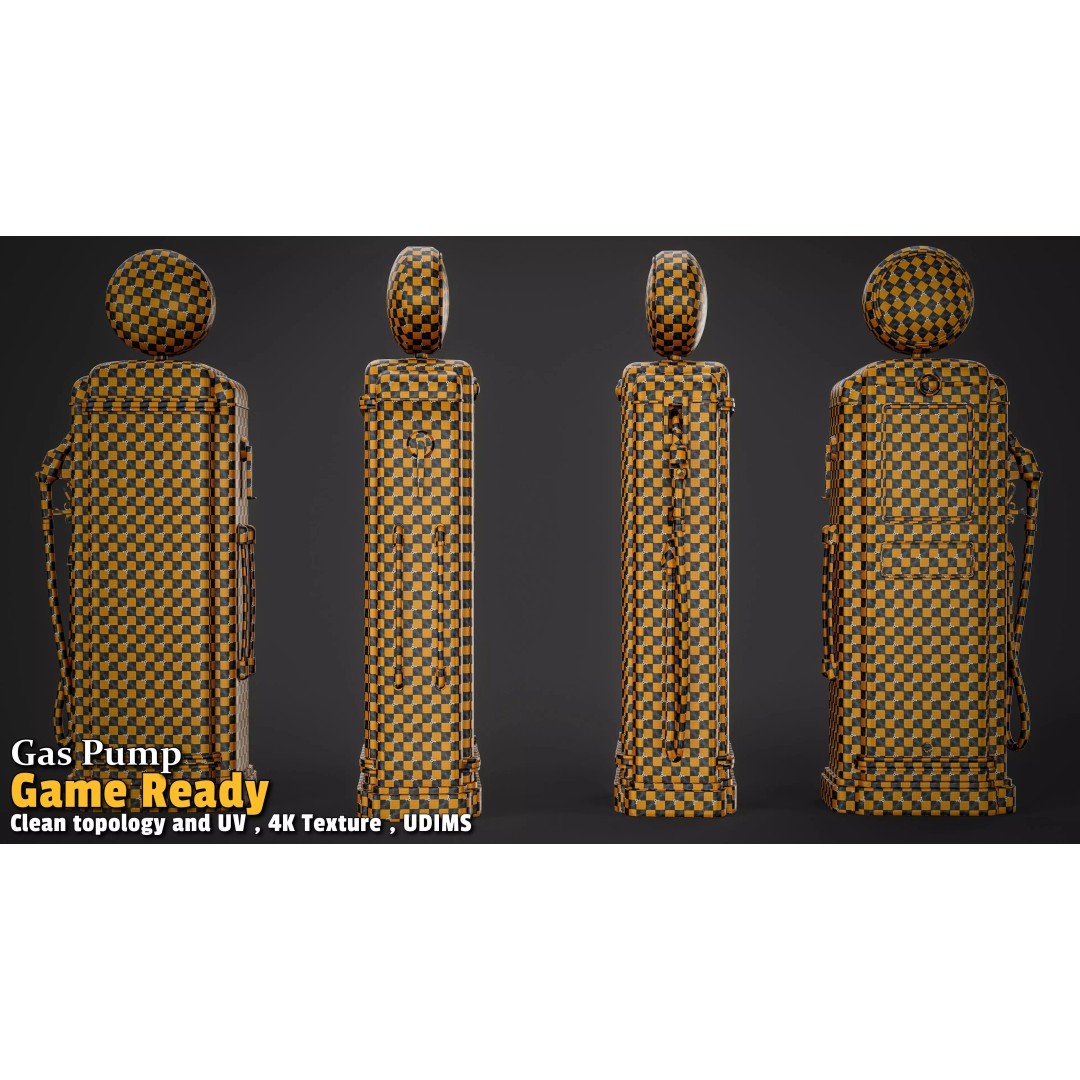 Retro Gas Station 3D Model – Low Poly PBR Asset for Games - View 3
