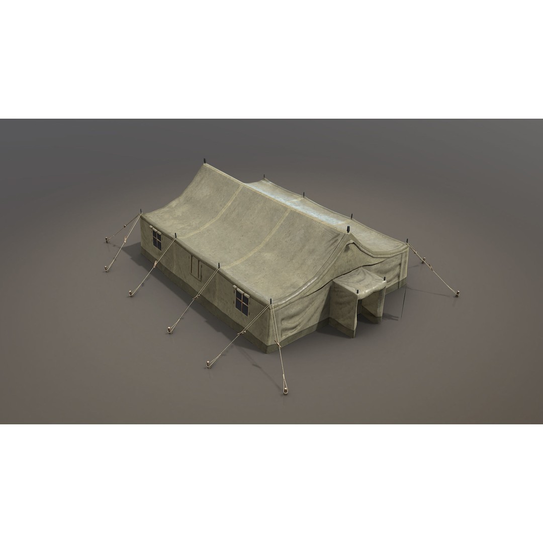 Military Tent 3D Model – Low Poly Game Asset with PBR Textures - View 10