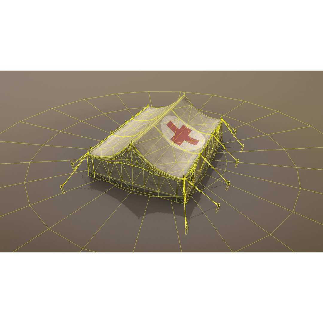Military Tent 3D Model – Low Poly Game Asset with PBR Textures - View 11