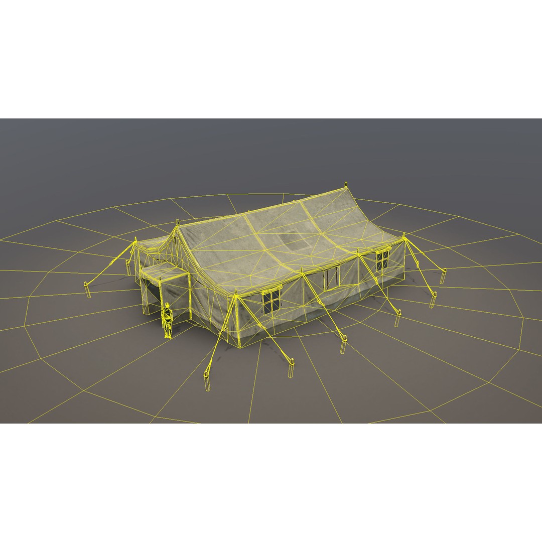 Military Tent 3D Model – Low Poly Game Asset with PBR Textures - View 13