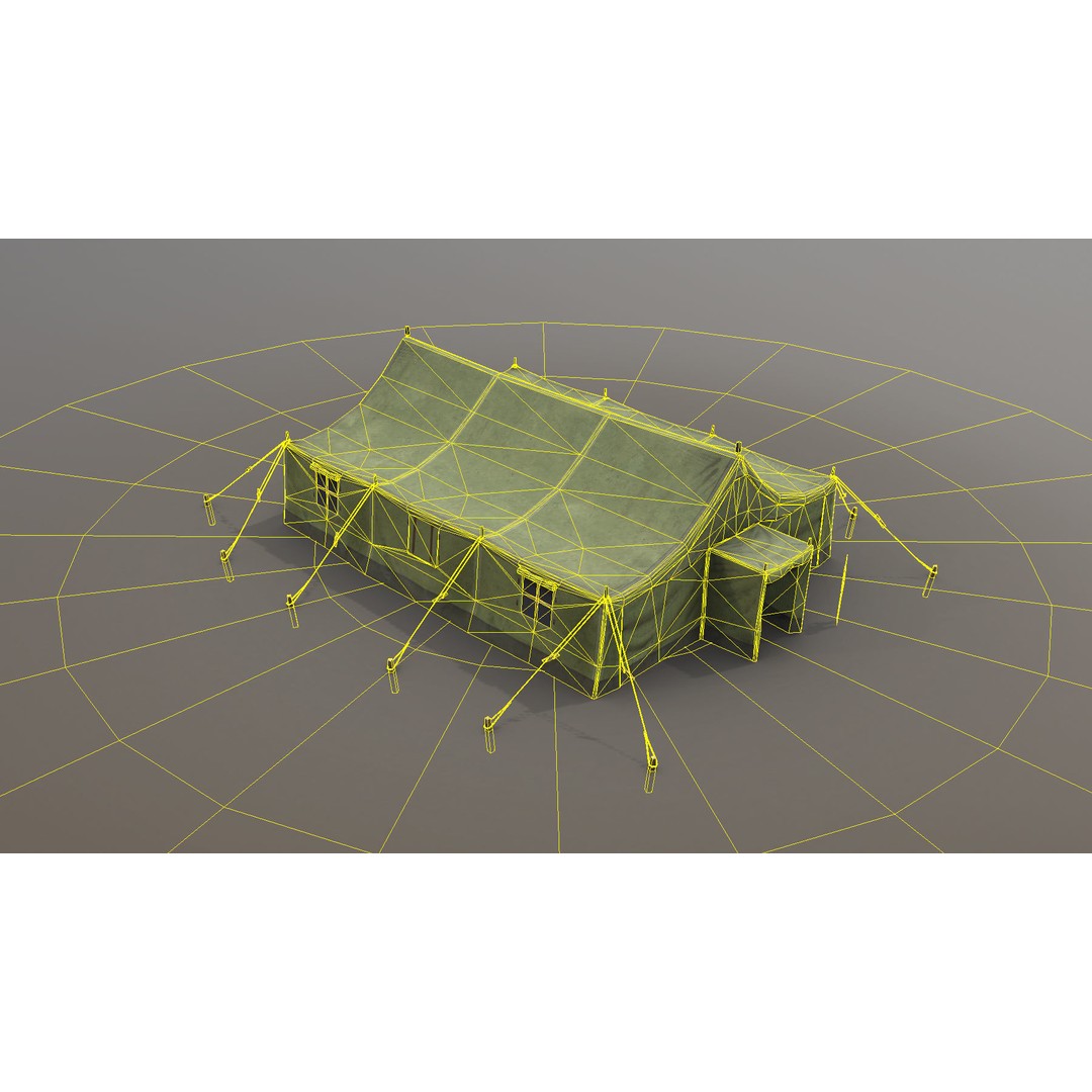 Military Tent 3D Model – Low Poly Game Asset with PBR Textures - View 14