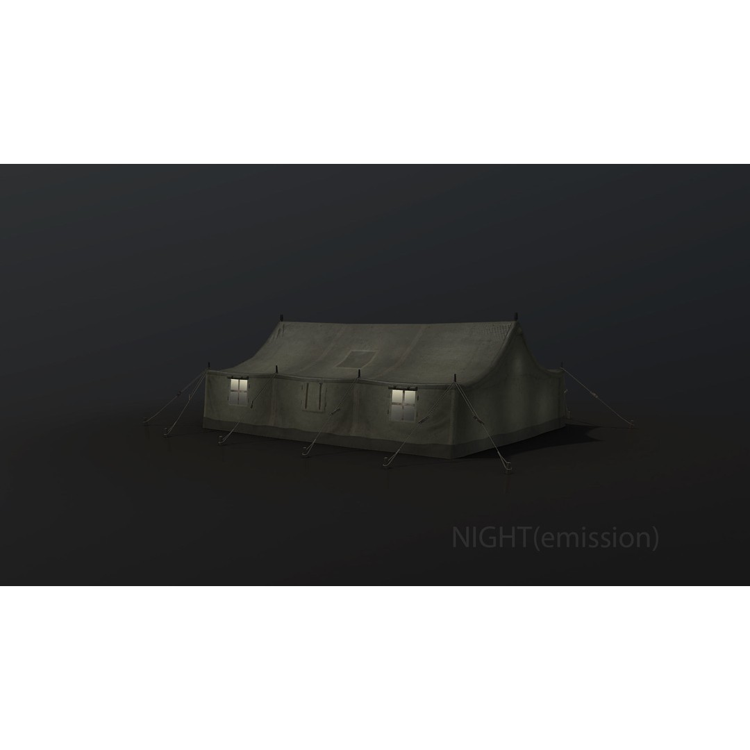 Military Tent 3D Model – Low Poly Game Asset with PBR Textures - View 16