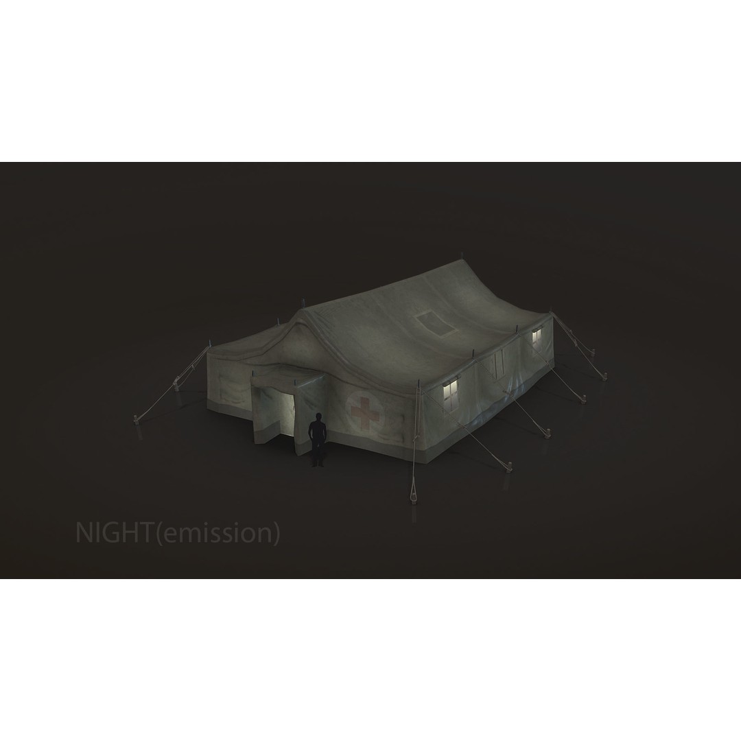 Military Tent 3D Model – Low Poly Game Asset with PBR Textures - View 17