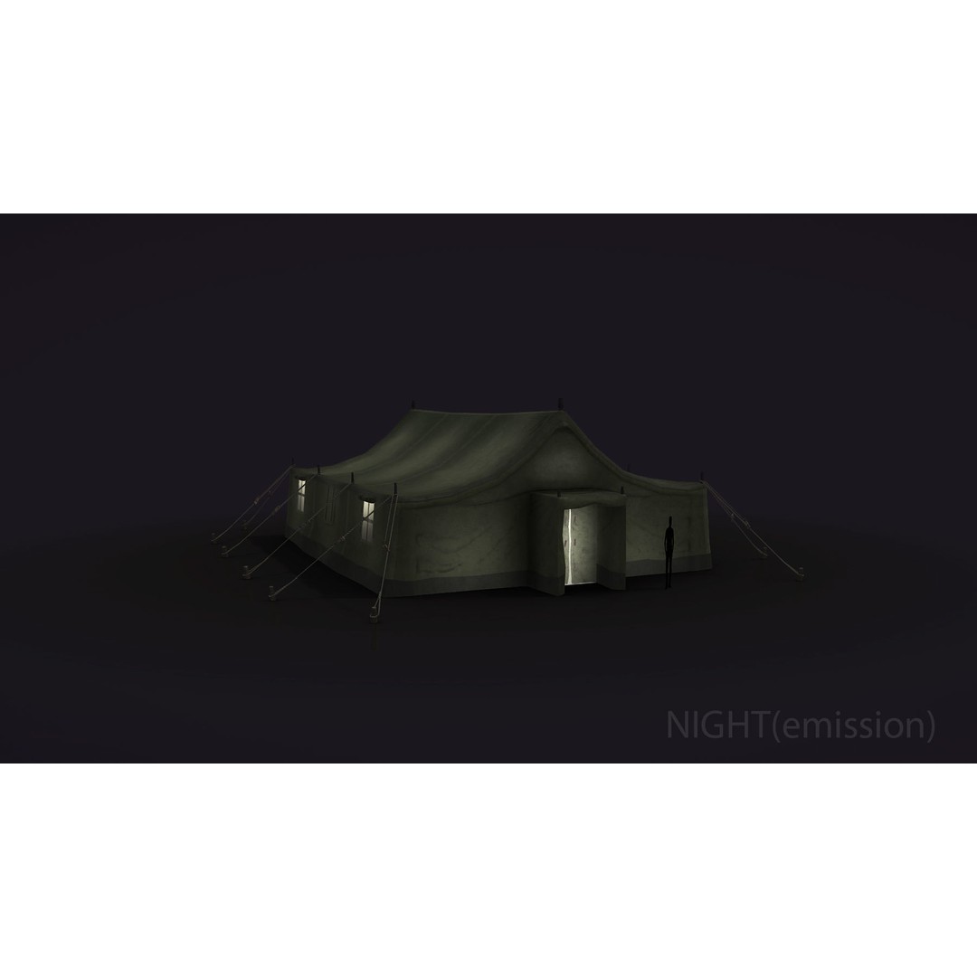 Military Tent 3D Model – Low Poly Game Asset with PBR Textures - View 18