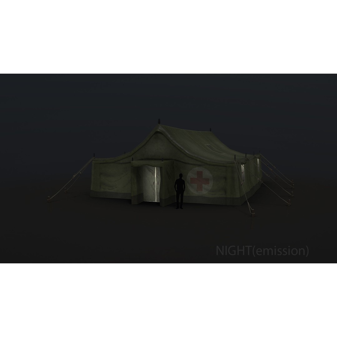 Military Tent 3D Model – Low Poly Game Asset with PBR Textures - View 19