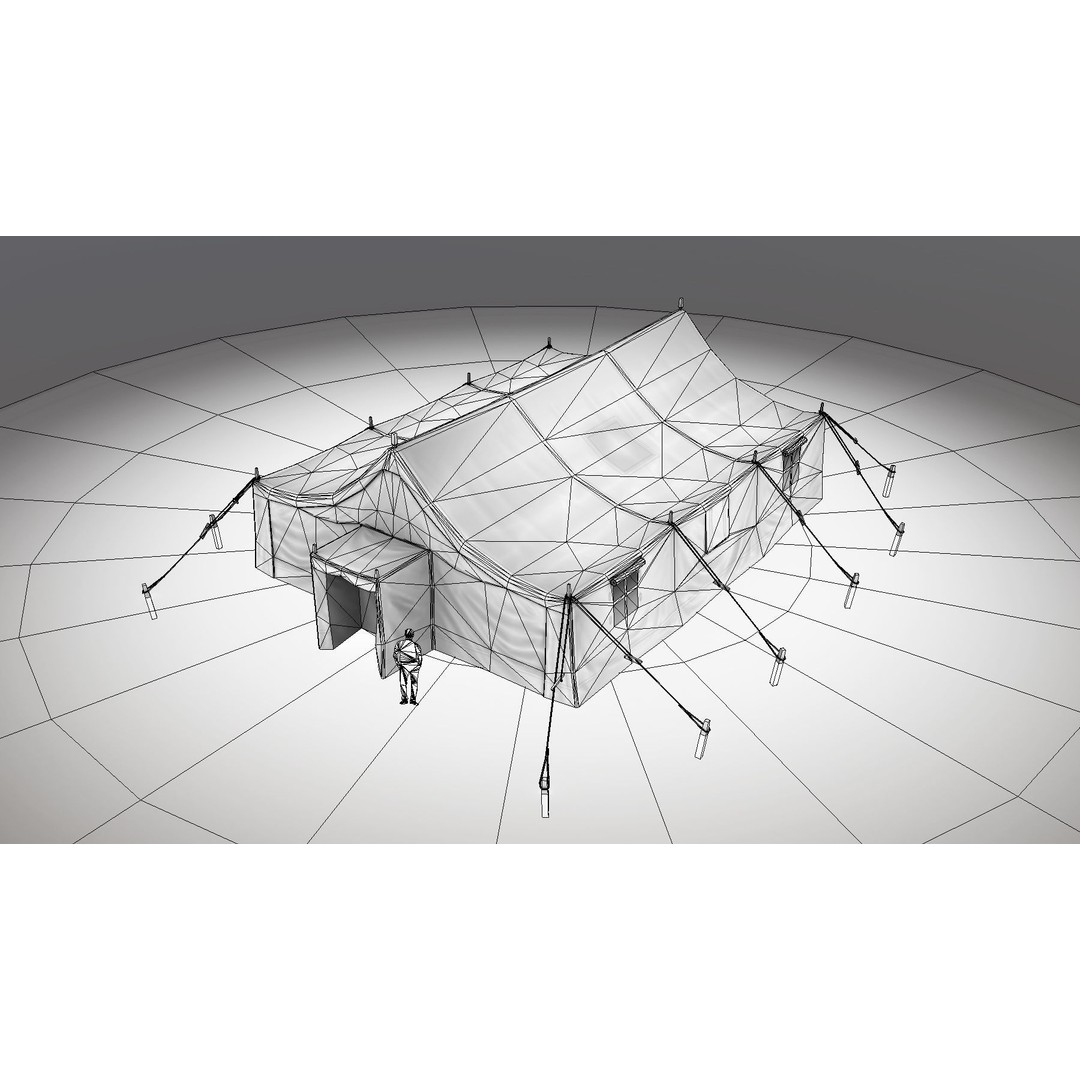 Military Tent 3D Model – Low Poly Game Asset with PBR Textures - View 22