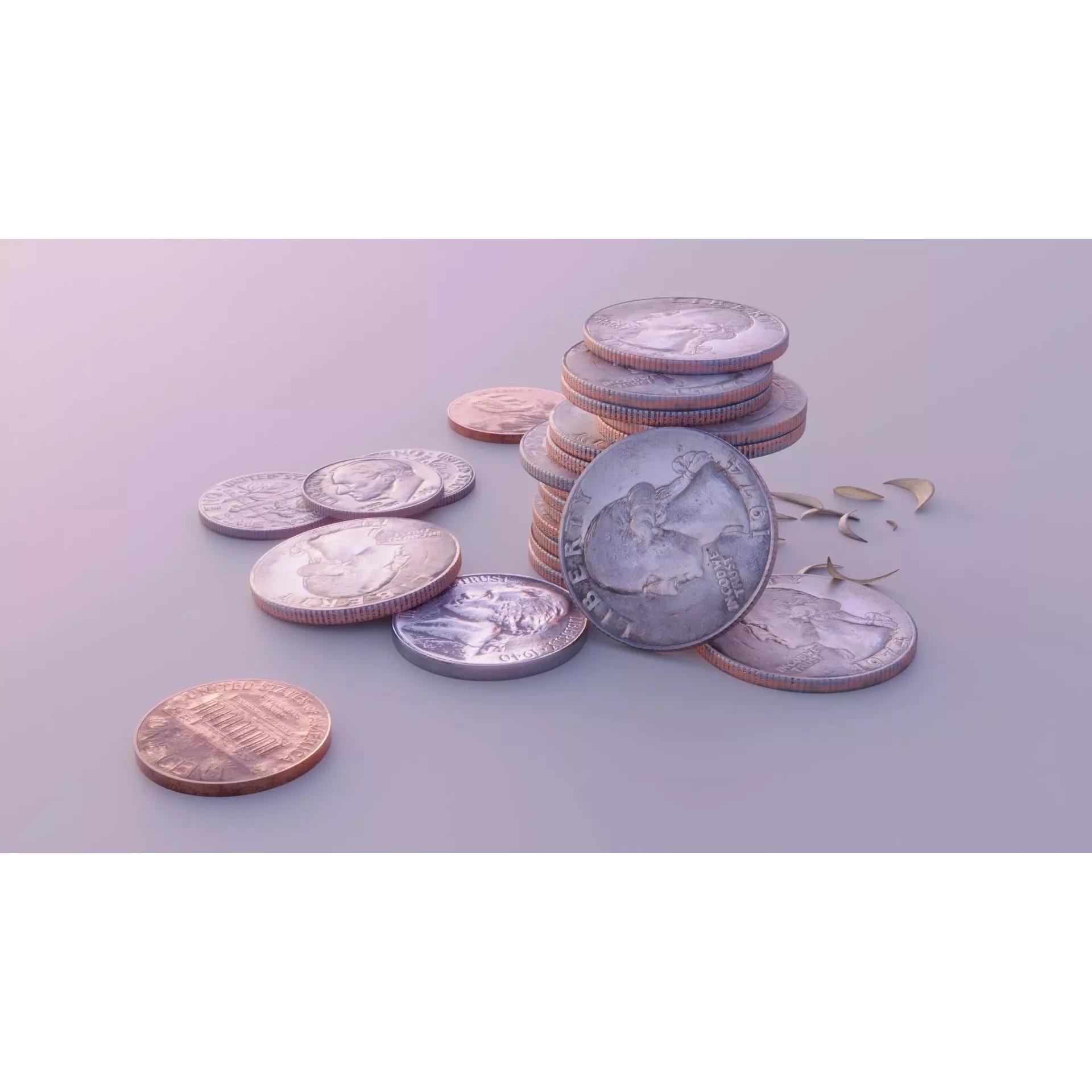 Four Dollars and Eighty-Seven Cents - Game-Ready 3D Model - View 2