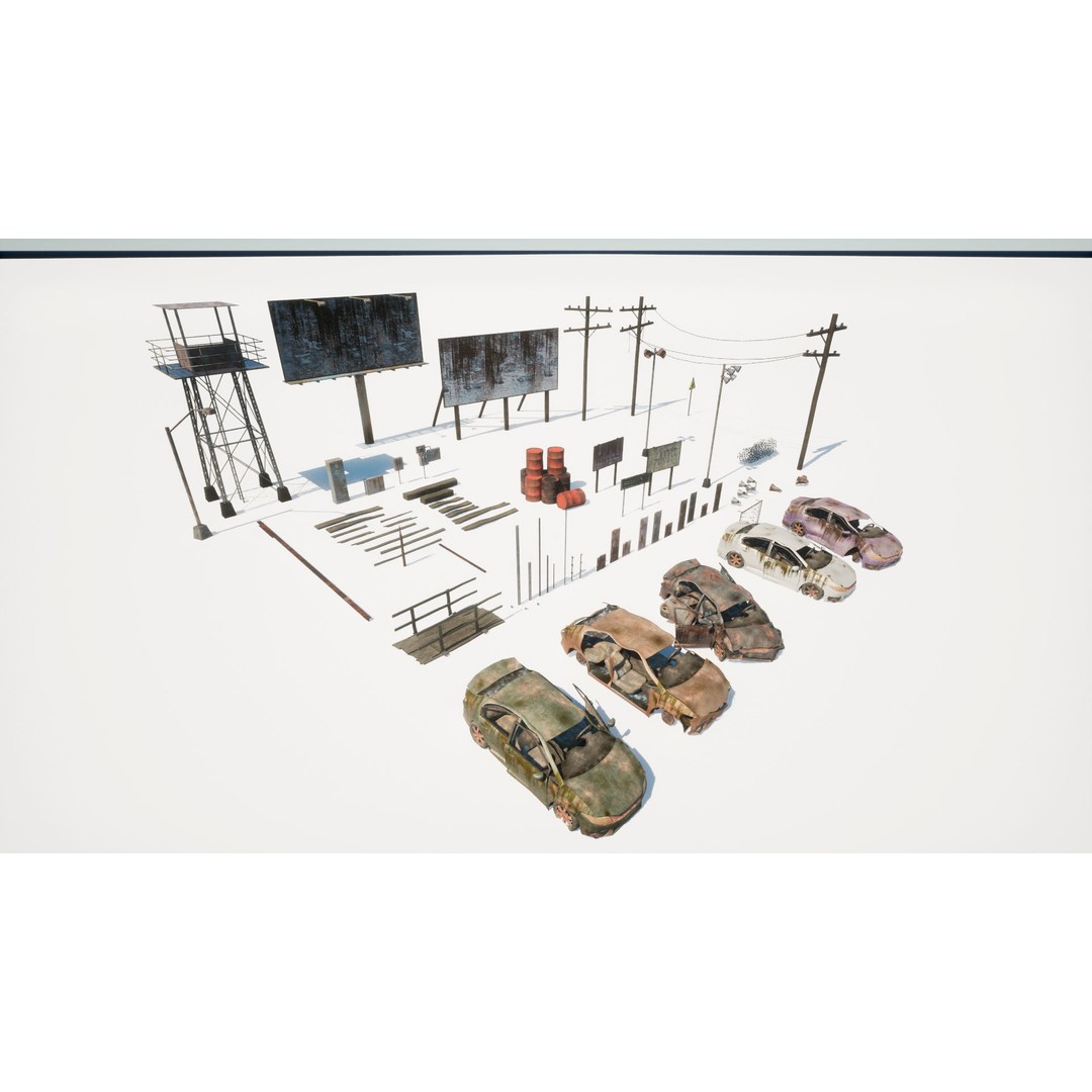Post Apocalyptic City 3D Model – High Poly Game Asset, UE5 - View 15