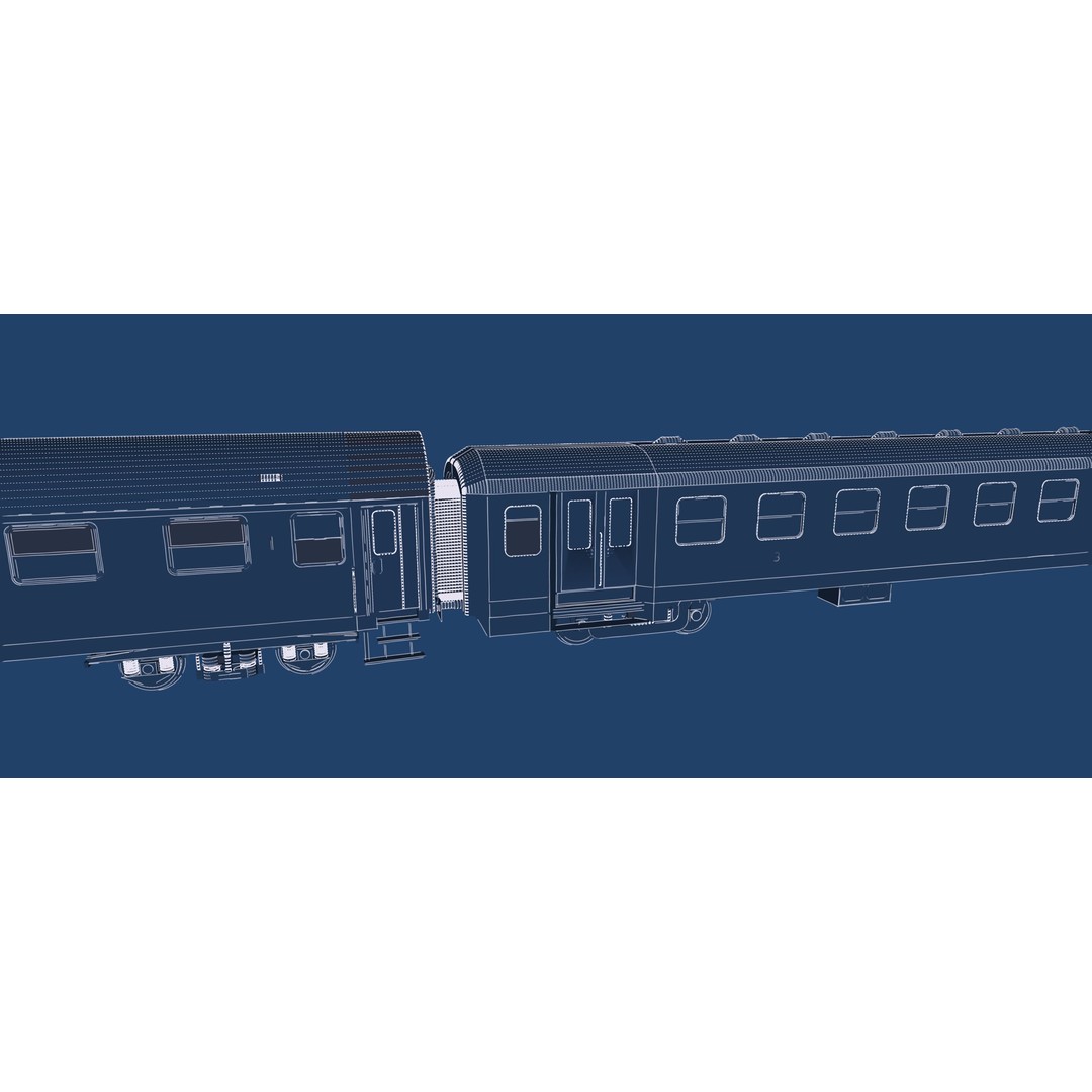 1970s Diesel Train 3D Model – Vintage Transport Asset, FBX, OBJ