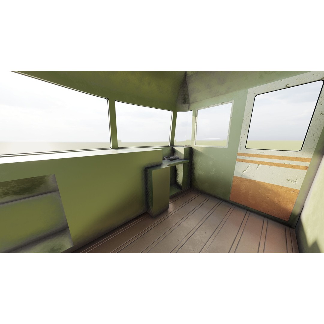 1970s Diesel Train 3D Model – Vintage Transport Asset, FBX, OBJ - View 16