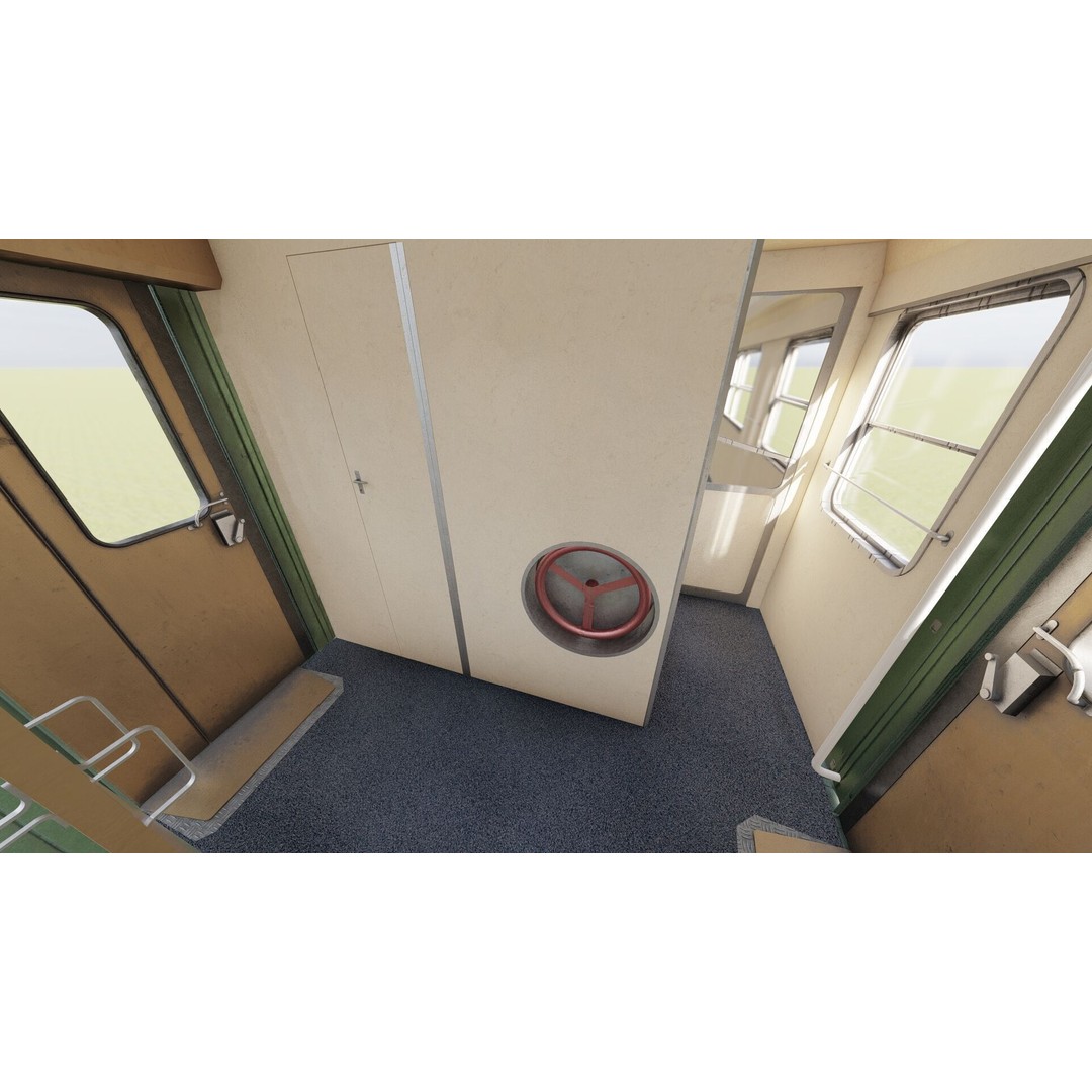 1970s Diesel Train 3D Model – Vintage Transport Asset, FBX, OBJ - View 21
