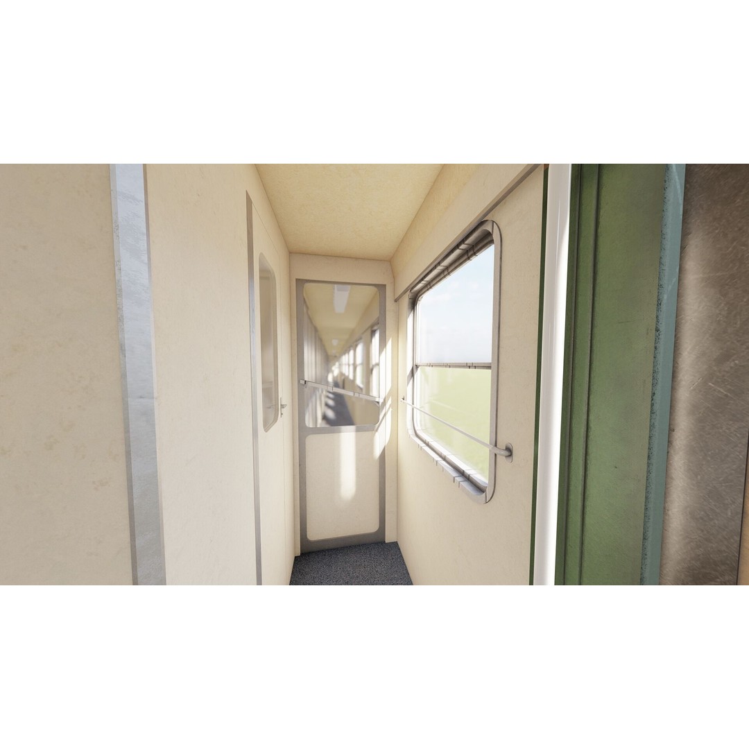 1970s Diesel Train 3D Model – Vintage Transport Asset, FBX, OBJ - View 22