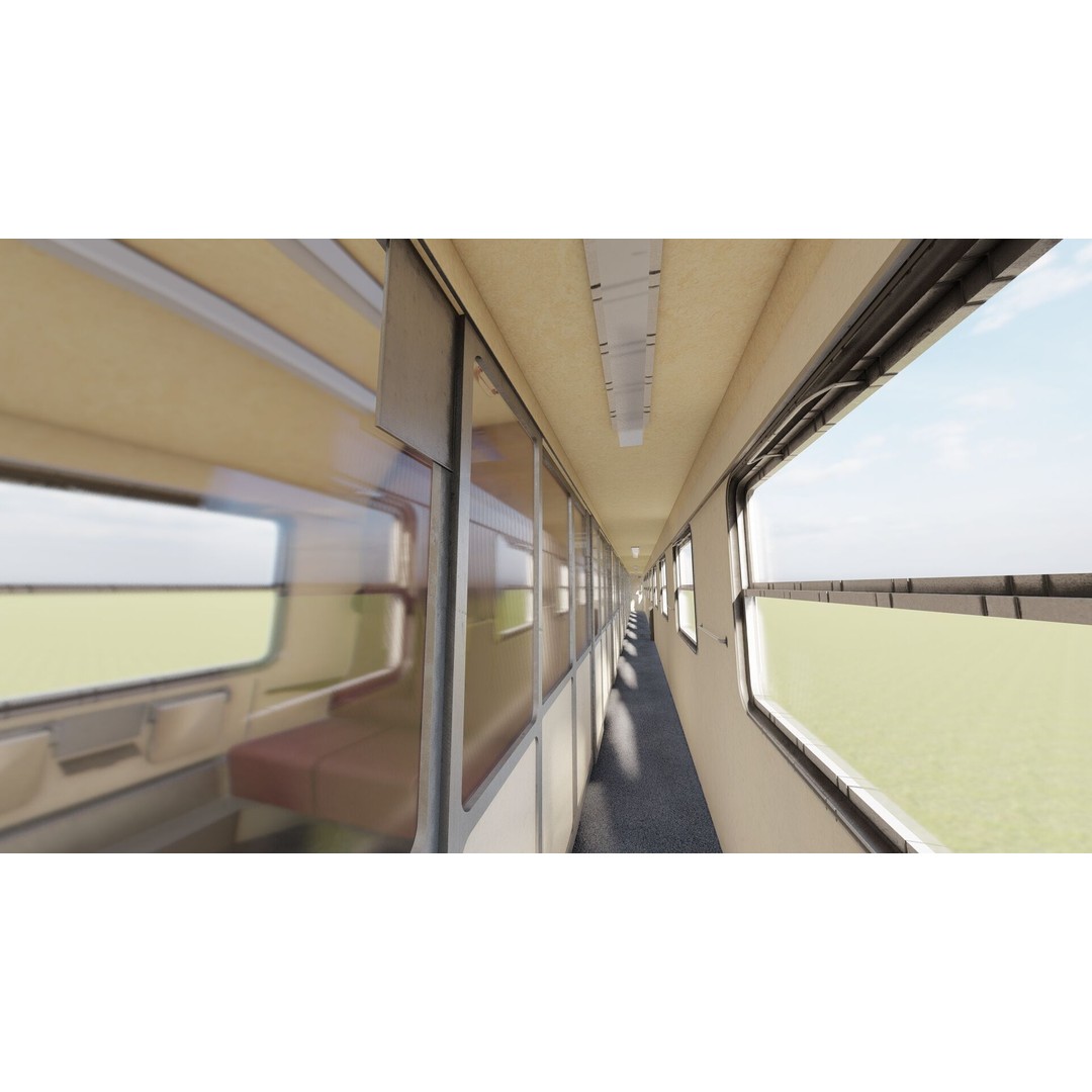1970s Diesel Train 3D Model – Vintage Transport Asset, FBX, OBJ - View 24