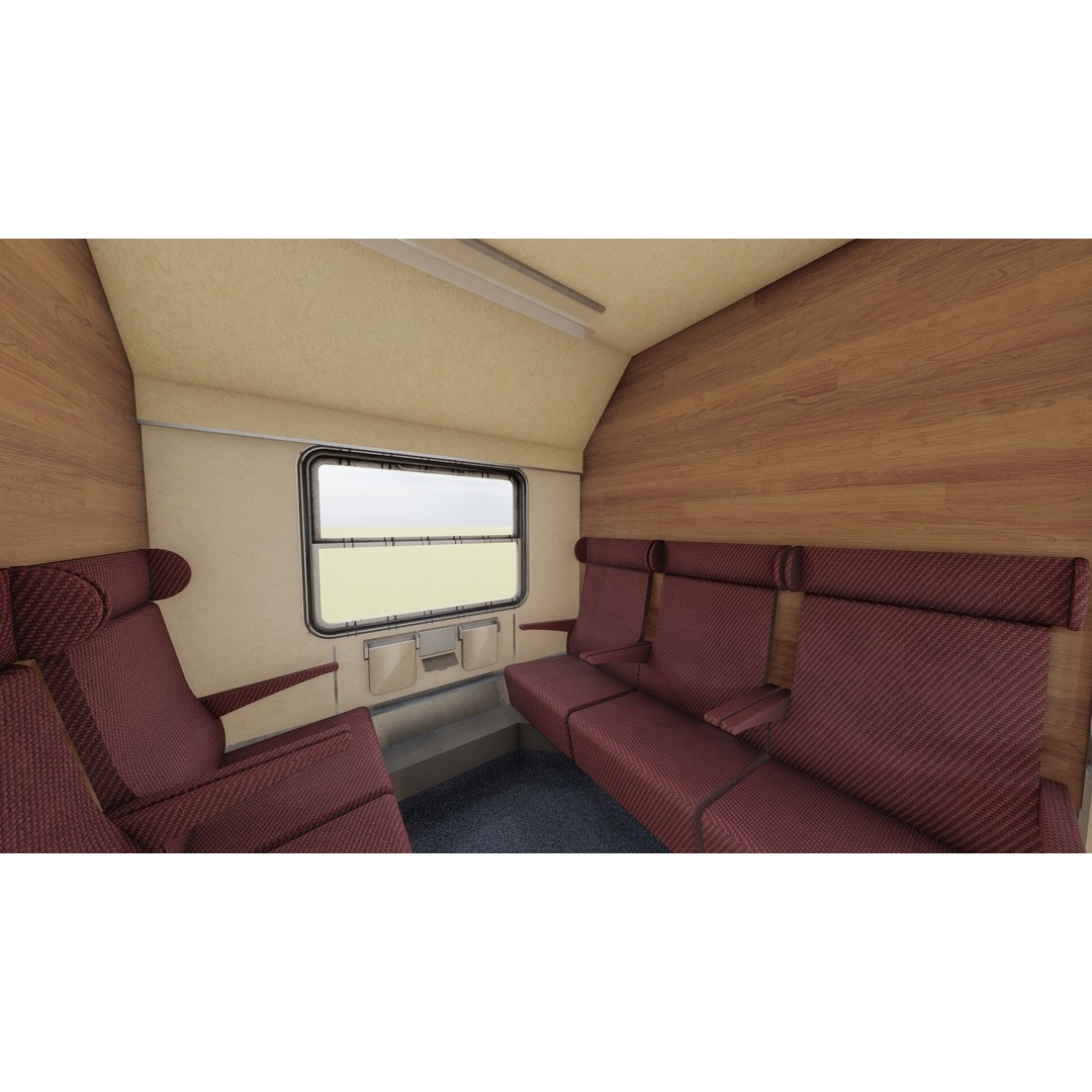 1970s Diesel Train 3D Model – Vintage Transport Asset, FBX, OBJ - View 25