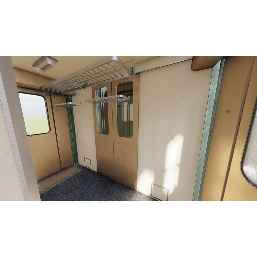 1970s Diesel Train 3D Model – Vintage Transport Asset, FBX, OBJ - View 26